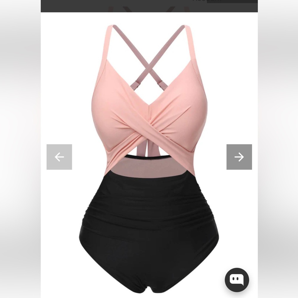 New Pink and Black XL One Piece Swimsuit